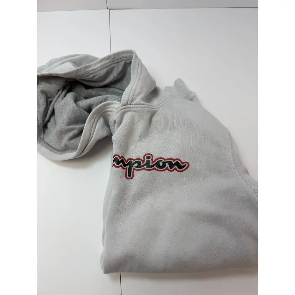 Gray Logo Hoodie Sweatshirt Athleisure Casual Youth Kids Champion XL